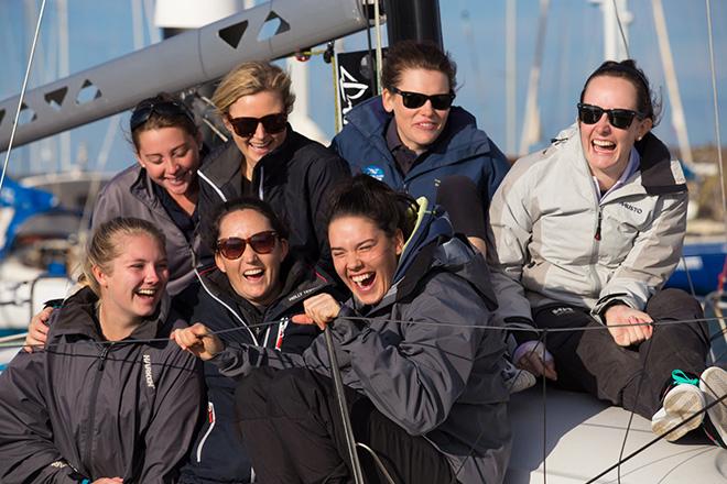 2015 Australian Women's Keelboat Regatta - More Noise crew wait ashore ©  Bruno Cocozza